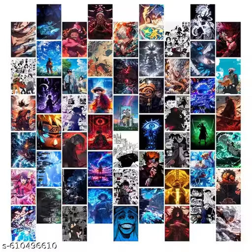 Aesthetic mix Anime Collage Kit Wall Posters Collections | Set of 54 Wall Collage Kit, aesthetic posters