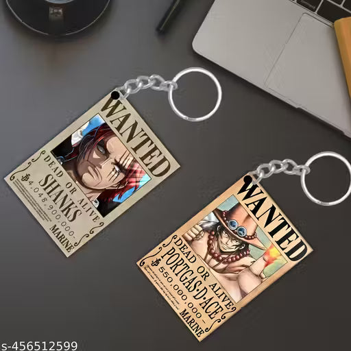 One Piece Anime Printed Acrylic Keychains | Pack of 4 |