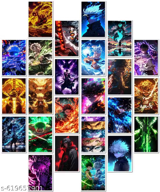 Aesthetic Anime Collage Kit Wall Posters Collections | Set of 24 - Small
