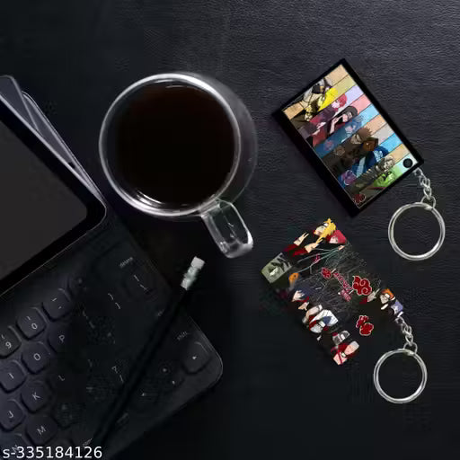 Replix Premium (Pack of 4) Anime Printed Keychain For Bike, Scooty, Car, Acrylic Keyholder (Akatsuki)